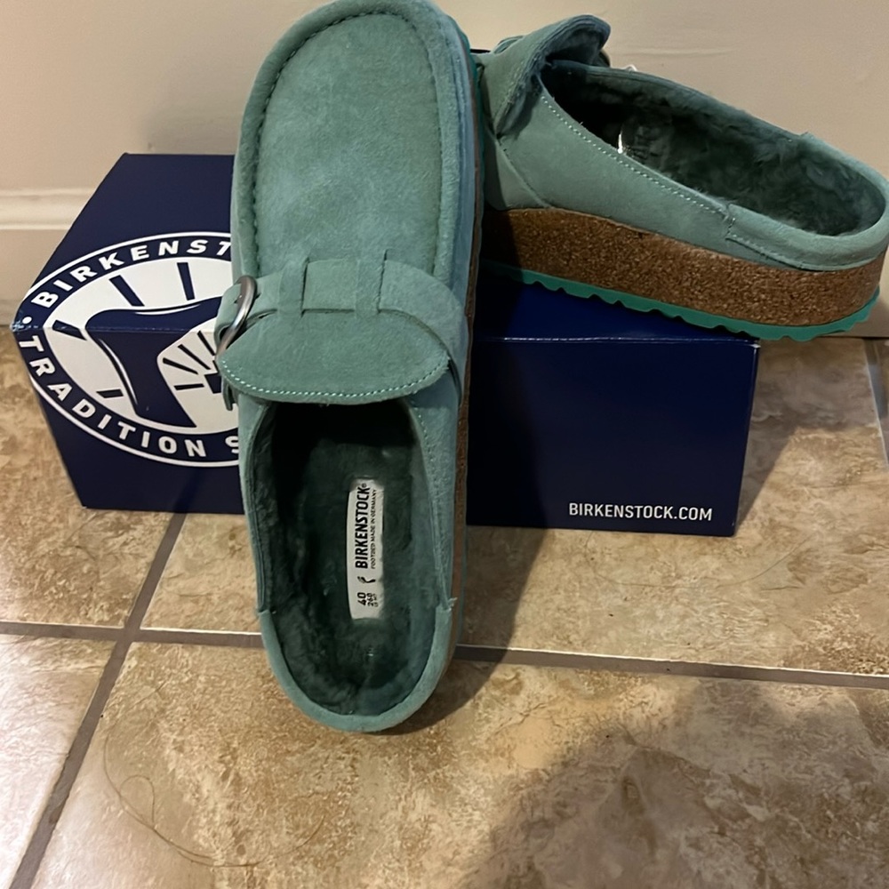 NWT Birkenstock Buckley teal 40